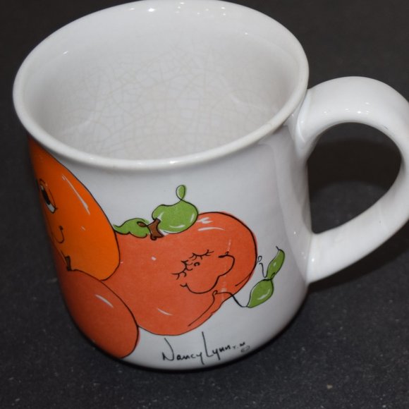 LOT Vtg Nancy Lynn Anthropomorphic Smiling Fruit Coffee Ceramic Mug Cups 70s E55 - Picture 7 of 12